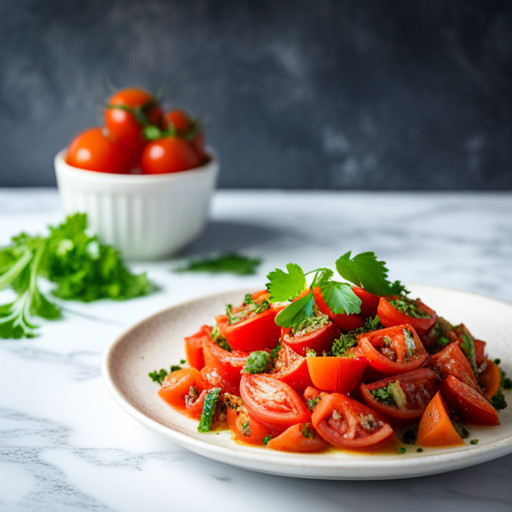 A delicious dish of Parsley and tomatoes 92902
